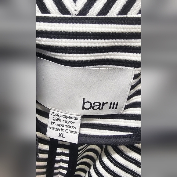 Bar III Long Sleeve Black and White Striped Blazer Size XL Business Casual NWT - Picture 9 of 13